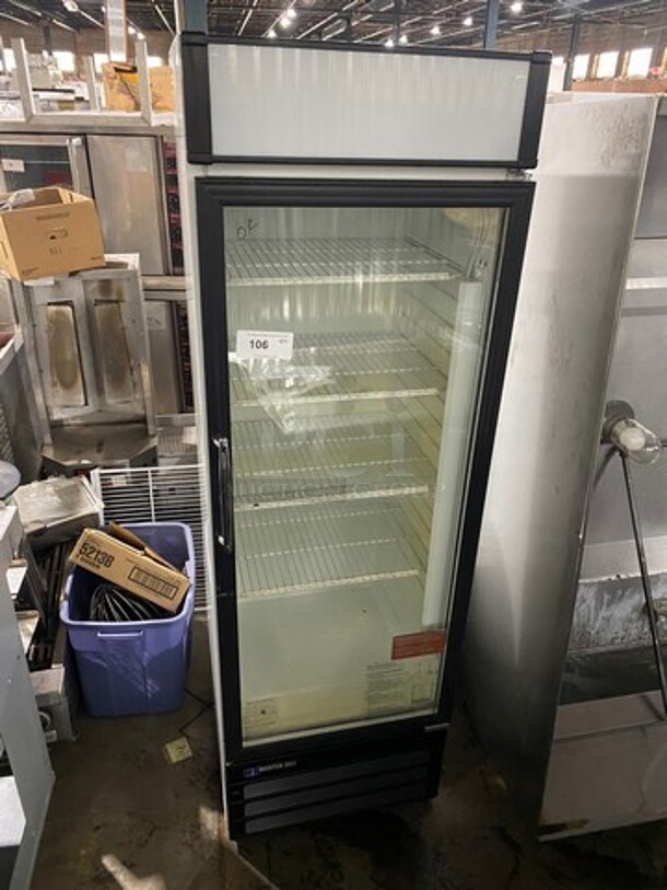 Master Bilt Commercial Single Door Reach In Cooler Merchandiser! With View Through Door! Poly Coated Racks! Model: BGR14R SN: QW102659 115V 60HZ 1 Phase - Image 1 of 8