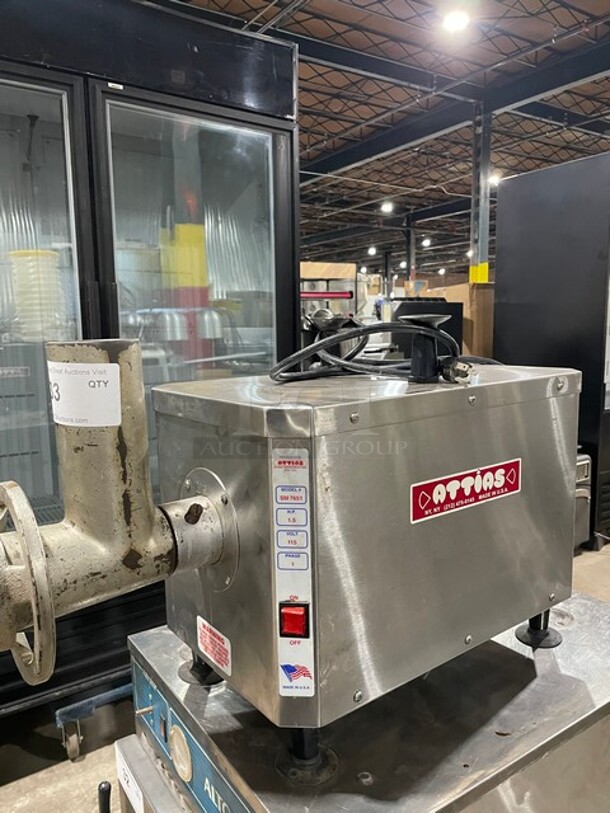 Attias Commercial Countertop Meat Grinder! All Stainless Steel! On Legs! 115V 1 Phase! Model: SM7651! - Image 3 of 7