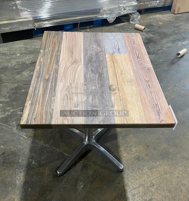 Wow! Brand New! OCS Barn Plank Finish Scratch Resistant Durowood Composite Dining Table! Suitable For Indoor & Outdoor Use With Polish Base! 24"x30"! MODEL DWP002 - Image 2 of 4