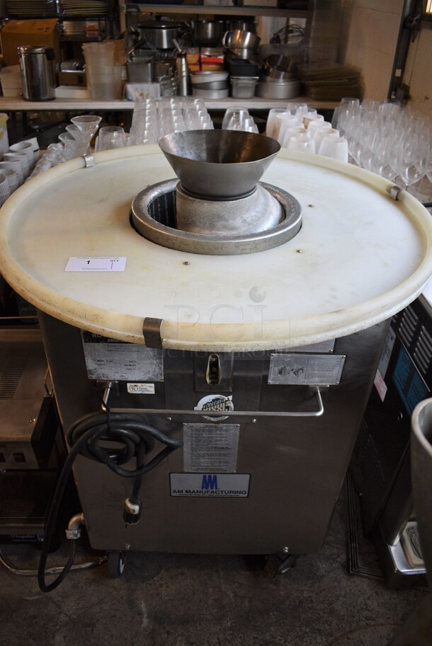Round O Matic R-900 Stainless Steel Commercial Floor Style Dough Rounder on Commercial Casters. 115 Volts, 1 Phase. 39x39x45. Tested and Working!