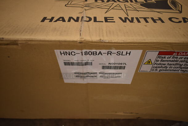 BRAND NEW SCRATCH AND DENT! Hoshizaki HNC-180BA-R-SLH Metal Commercial Countertop Sushi Display Case Merchandiser. Glass Has Crack. Tested and Does Not Power On
 - Image 5 of 6