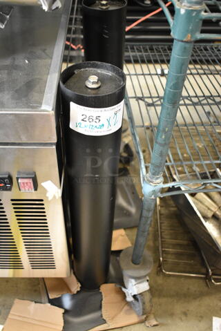 2 BRAND NEW SCRATCH AND DENT! Black Metal Table Columns. 2 Times Your Bid!