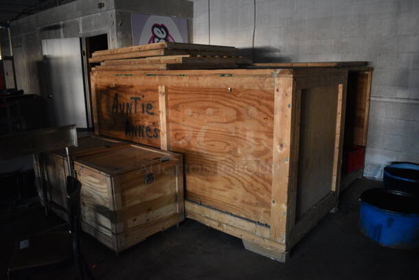 ALL ONE MONEY! Lot of 4 Wooden Boxes / Crates. 31x61x28.5. 102x48x58. 53x154x69.5 - Image 3 of 10