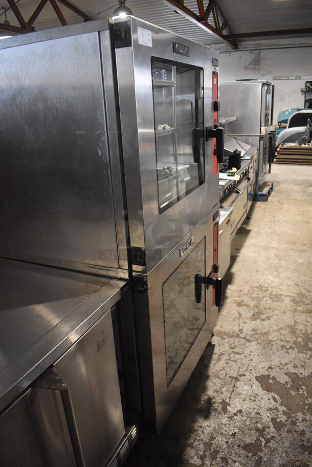2 Vulcan ABC7G-NAT Commerical Stainless Steel Natural Gas Full Size Gas Combi Oven With Metal Racks on Commerical Casters. 80,000 BTU. 2 Times Your Bid!  - Image 3 of 10