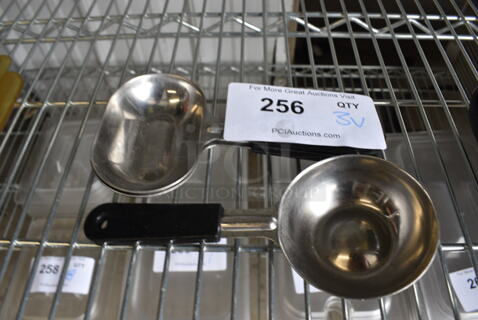 3 Various Stainless Steel Scoops. 8". 3 Times Your Bid!