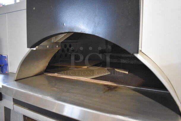 LIKE NEW! Bakers Pride Stainless Steel Commercial Natural Gas Powered Floor Style Il Forno Single Deck Pizza Oven on Metal Legs w/ Commercial Casters. 78x54x68 - Image 6 of 12