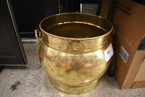 Large Decorative Brass Metal Vessel.