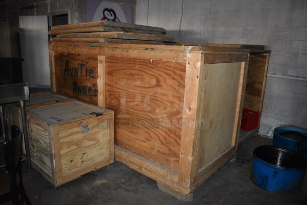 ALL ONE MONEY! Lot of 4 Wooden Boxes / Crates. 31x61x28.5. 102x48x58. 53x154x69.5 - Image 9 of 10