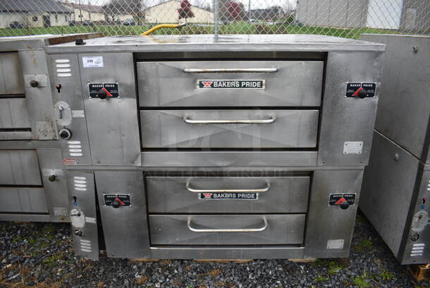 2 Bakers Pride Stainless Steel Commercial Natural Gas Powered Single Deck Pizza Oven. 65x44x54. 2 Times Your Bid!
