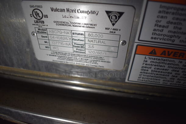 2 Vulcan ABC7G-NAT Commerical Stainless Steel Natural Gas Full Size Gas Combi Oven With Metal Racks on Commerical Casters. 80,000 BTU. 2 Times Your Bid!  - Image 10 of 10