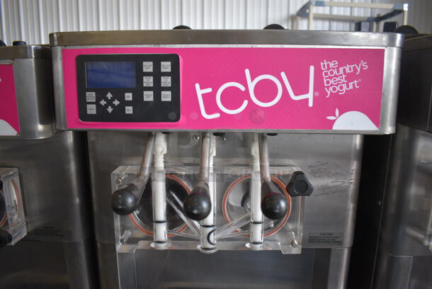 2013 Stoelting Model F231-309I2-AD1 Stainless Steel Commercial Floor Style Air Cooled 2 Flavor w/ Twist Soft Serve Ice Cream Machine on Commercial Casters. 208-240 Volts, 3 Phase.  - Image 4 of 7