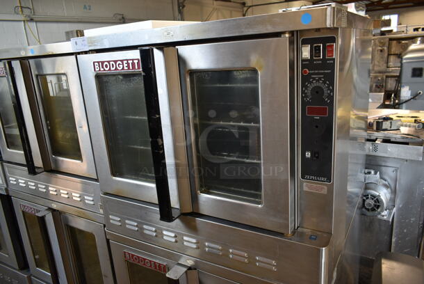 2 Blodgett Zephaire-200-G Stainless Steel Commercial Natural Gas Powered Full Size Convection Ovens w/ View Through Doors, Metal Oven Racks and Thermostatic Controls on Commercial Casters. 60,000 BTU. 2 Times Your Bid! - Image 2 of 9