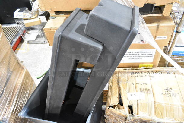 4 BRAND NEW SCRATCH AND DENT! Items Including 3 Regency 600D36128PSJ 36" x 12" x 8" Plastic Narrow Dunnage Rack - 750 lb. Capacity and 1 Gray Poly Slim Jim Trash Can. 4 Times Your Bid!  - Image 5 of 7