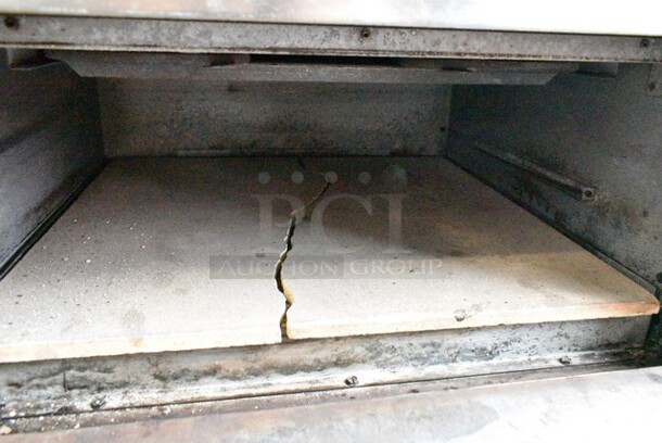 Bakers Pride P165 Stainless Steel Commercial Electric Powered 2 Deck Pizza Oven w/ Broken Cooking Stones. 208 Volts, 1 Phase.  - Image 4 of 6