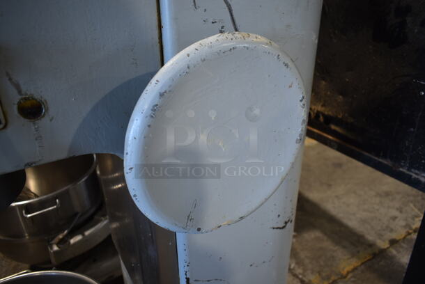 Hobart H-600 Metal Commercial Floor Style 60 Quart Planetary Dough Mixer w/ Stainless Steel Mixing Bowl and 3 Paddle Attachment. 208 Volts, 3 Phase.  - Image 7 of 9