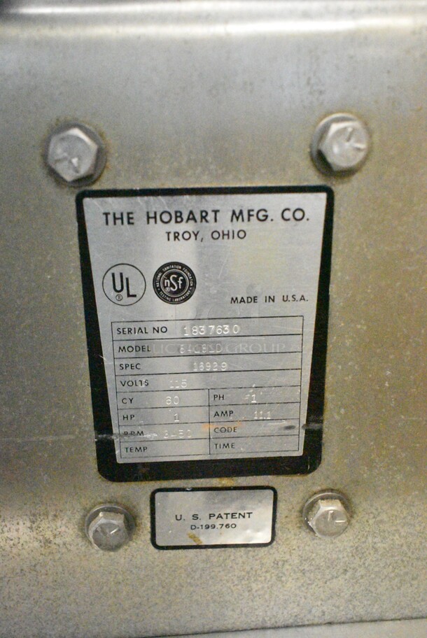 Hobart 84181D Metal Commercial Countertop Buffalo Chopper. 115 Volts, 1 Phase. Tested and Working! - Image 5 of 7
