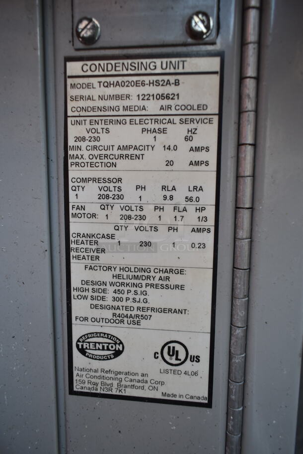 Trenton TQHA020E6-HS2A-B Metal Commercial Evaporator. 208-230 Volts, 1 Phase.  - Image 4 of 4