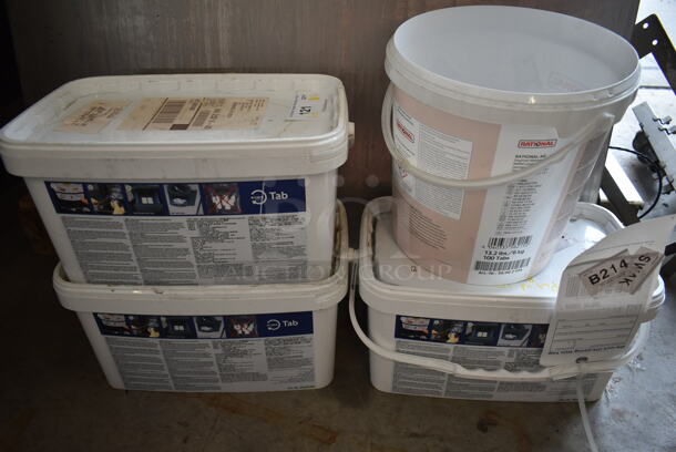 4 Buckets Including 6455600562 Rational 56.00.562 Care Tabs for SelfCookingCenter Combi Ovens with Care Controls - 150/Case, Rational Reiniger Tab P Frei Cleaner Tabs. 4 Times Your Bid! - Image 1 of 10