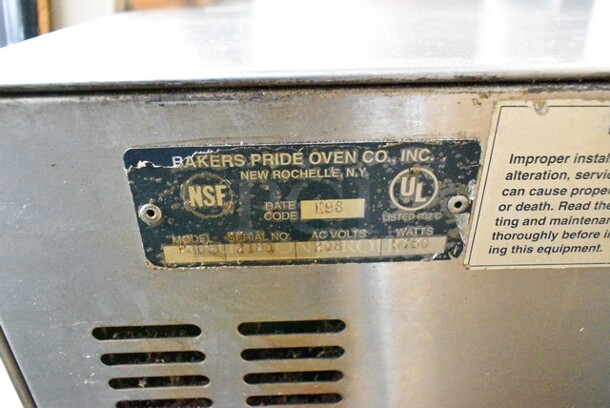 Bakers Pride P165 Stainless Steel Commercial Electric Powered 2 Deck Pizza Oven w/ Broken Cooking Stones. 208 Volts, 1 Phase.  - Image 6 of 6