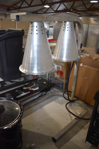 Metal Commercial Countertop 2 Head Warming Lamp. 14x24x24. Tested and Working!