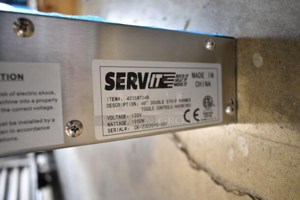 BRAND NEW SCRATCH AND DENT! ServIt 423SWTD48 48" High Wattage Double Strip Warmer with On/Off Toggle Controls and 3" Spacer. 120 Volts, 1 Phase.  - Image 6 of 6