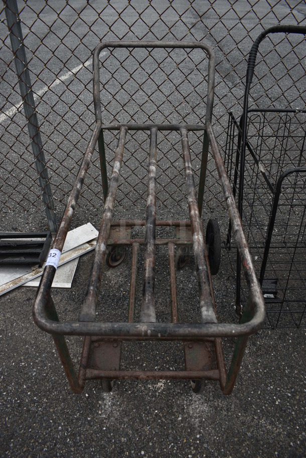 Metal Cart on Commercial Casters. 18x43x38