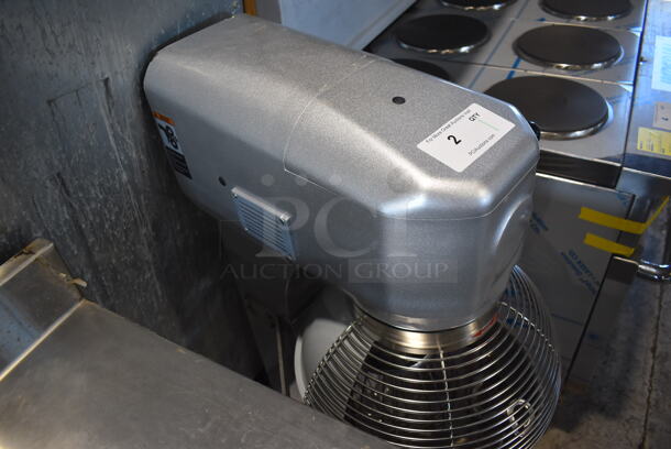 BRAND NEW SCRATCH AND DENT! Galaxy 177GMIX30 Metal Commercial Floor Style 30 Quart Planetary Dough Mixer w/ Stainless Steel Mixing Bowl, Bowl Guard, Dough Hook, Balloon Whisk and Paddle Attachments. Missing Fan. 110 Volts, 1 Phase. 22x26x46. Tested and Working! - Image 10 of 10