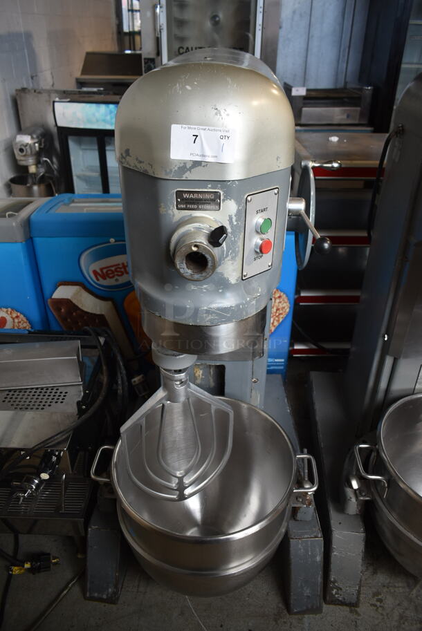 Hobart H-600 Metal Commercial Floor Style 60 Quart Planetary Dough Mixer w/ Stainless Steel Mixing Bowl and Paddle Attachment. 200 Volts, 3 Phase.  - Image 2 of 10