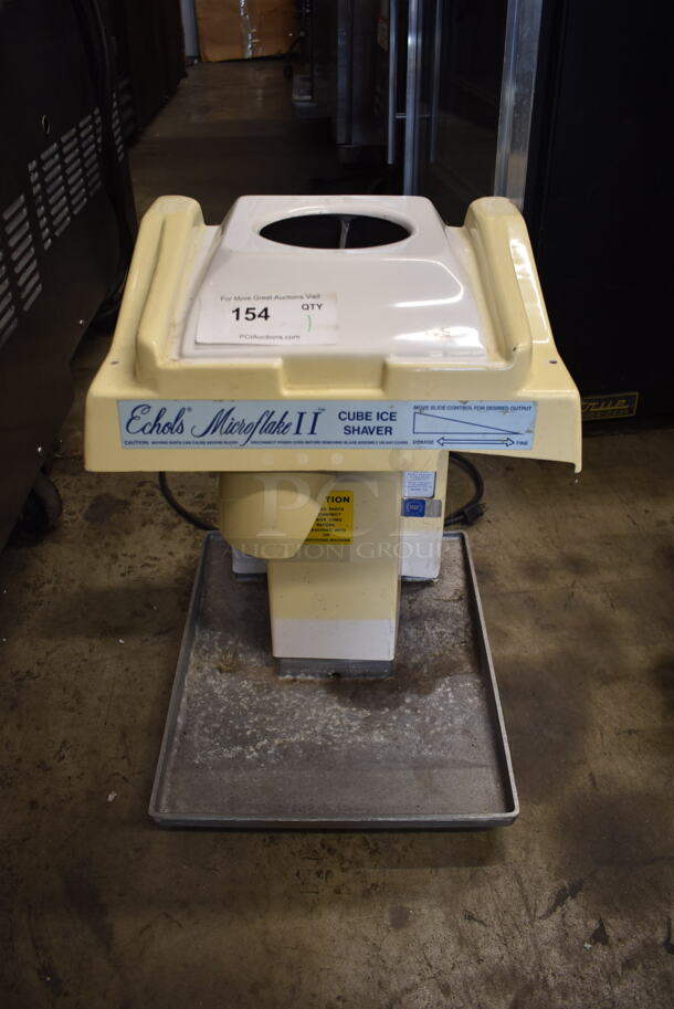 Echols 702 Microflake II Electric Countertop Cube Ice Shaver On Metal Tray with Rubber Stoppers. 115V. Tested and Powers On But Parts Do Not Move - Image 1 of 7