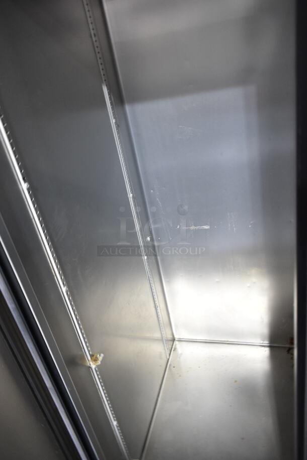 2018 True T-35-HC Stainless Steel Commercial 2 Door Reach In Cooler w/ Poly Coated Racks on Commercial Casters. 115 Volts, 1 Phase. Tested and Working! - Image 2 of 4