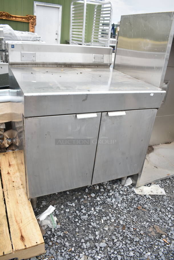 Stainless Steel Counter w/ 2 Doors and Back Splash.  - Image 2 of 3