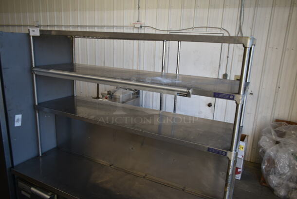 2013 Leader LB60 S/C Stainless Steel Commercial 3 Door Work Top Cooler w/ 2 Tier Over Shelf on Commercial Casters. 115 Volts, 1 Phase. Tested and Working! - Image 3 of 7