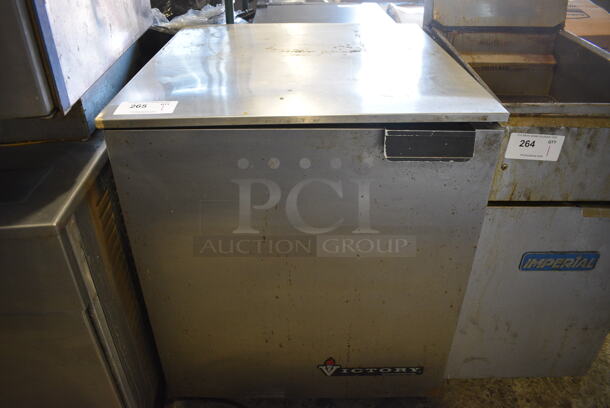 Victory Model UR-27-SST Stainless Steel Commercial Single Door Undercounter Cooler on Commercial Casters. 115 Volts, 1 Phase. 27x30x34. Tested and Working! - Image 1 of 6