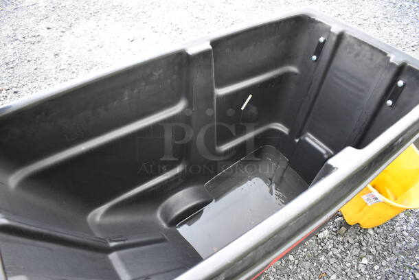 BRAND NEW! Rubbermaid Black Poly Portable Bin on Commercial Casters. 62x27x38 - Image 3 of 4