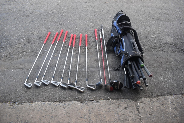 ALL ONE MONEY! Lot of Golf Clubs including Tommy Armour Irons and Titleist 913D3 10.5 Driver, Big Bertha Diablo Wood, Acuity Bag, Tons of Shafts and Grips, Adams IDEA Wood and MORE!