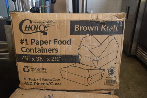 5 BRAND NEW IN BOX! Choice 4-5/8"x3-1/2"x2-1/2" Paper Food Containers. 5 Times Your Bid! - Image 2 of 6