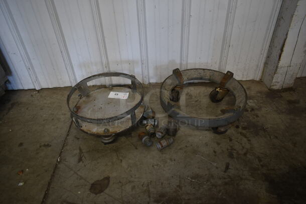 2 Metal Mixing Bowl Dollies on Commercial Casters. 2 Times Your Bid!