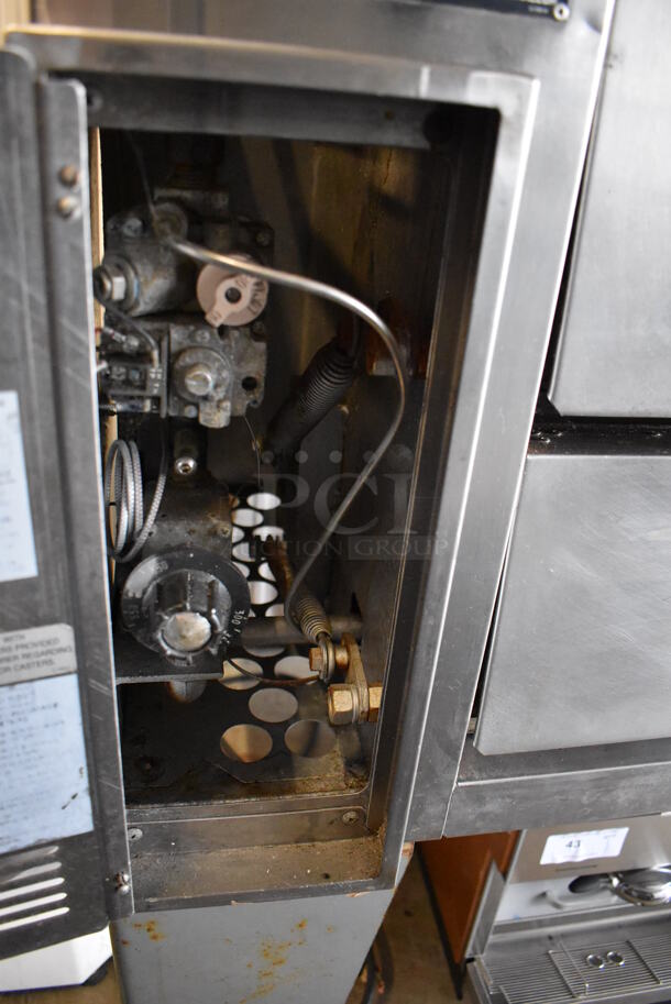 Bakers Pride 251 Stainless Steel Commercial Natural Gas Powered Single Deck Pizza Oven w/ Cooking Stone on Metal Legs. 48x46x55 - Image 4 of 8