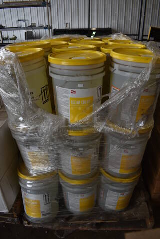 PALLET LOT of 36 Buckets of Swisher Clear Chlor Chlorinated Destainer. 12x12x16. 36 Times Your Bid!