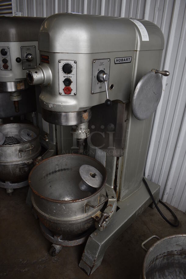 Hobart Model H 600T Metal Commercial Floor Style 60 Quart Planetary Mixer w/ Metal Mixing Bowl, Mixing Bowl Dolly and Dough Hook Attachment. 230 Volts, 1 Phase. 29x43x56 - Image 11 of 11