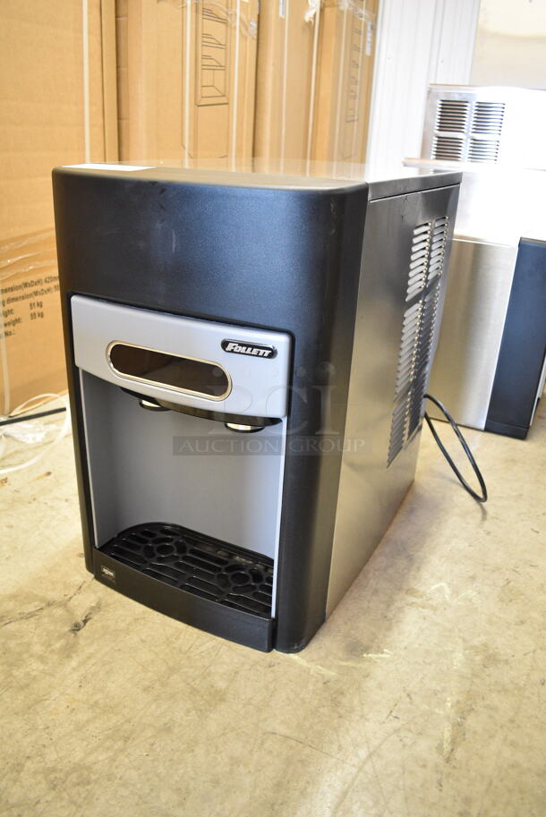 BRAND NEW SCRATCH AND DENT! 2024 Follett 15CI112A-IW-NF-ST-00 Champion 15 Series Chewblet Countertop Ice Maker and Water Dispenser with 15 lb. Storage. 100 lb. 115 Volts, 1 Phase.  - Image 3 of 6