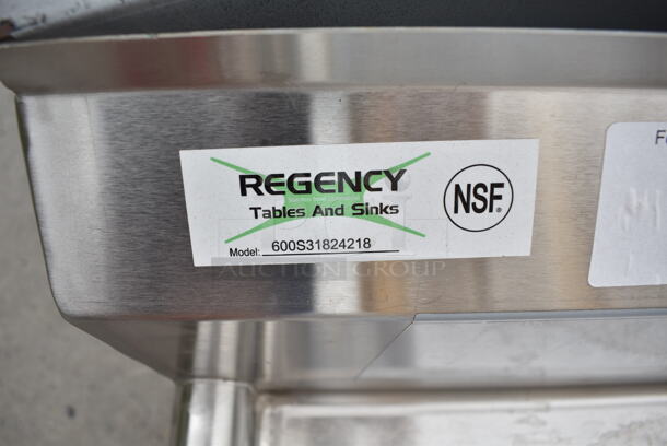 BRAND NEW SCRATCH AND DENT! Regency 600S31824218 94" 16-Gauge Stainless Steel Three Compartment Commercial Sink with 2 Drainboards - 18" x 24" x 14" Bowls. No Legs.  - Image 8 of 8