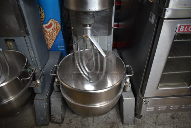 Hobart H-600T Metal Commercial Floor Style 60 Quart Planetary Dough Mixer w/ Stainless Steel Mixing Bowl and Paddle Attachment. 208 Volts, 3 Phase.  - Image 3 of 9