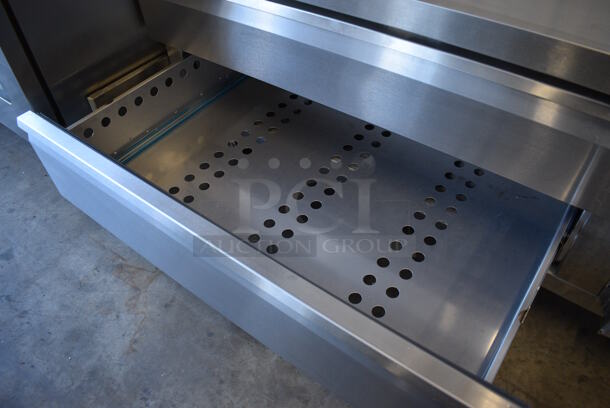 BRAND NEW SCRATCH AND DENT! Arctic Air ARCB60Z Stainless Steel Commercial 2 Drawer Chef Base on Commercial Casters. 115 Volts, 1 Phase. 62x32x27. Tested and Working! - Image 5 of 7