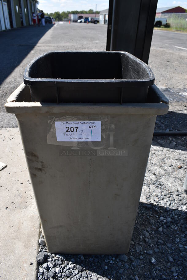 2 Various Poly Trash Cans. 12x15.5x22.5, 14.5x15.5x23.5. 2 Times Your Bid! - Image 1 of 4