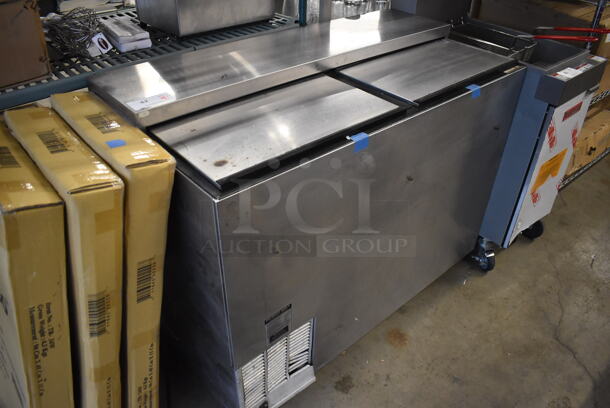 Perlick FR48SS Stainless Steel Commercial Bottled Back Bar Cooler w/ 2 Sliding Lids. 115 Volts, 1 Phase. 48x24.5x38. Cannot Test - Unit Needs New Plug Head - Image 2 of 7