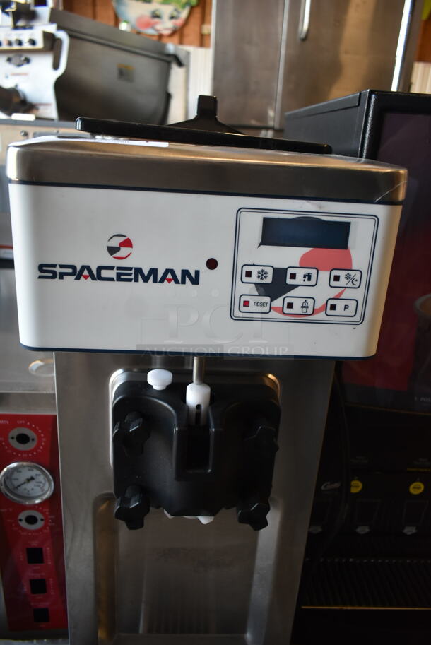 BRAND NEW SCRATCH AND DENT! 2023 Spaceman 6210-C Stainless Steel Commercial Countertop Air Cooled Single Flavor Soft Serve Ice Cream Machine with 1 Hopper. 110 Volts, 1 Phase.  - Image 4 of 7