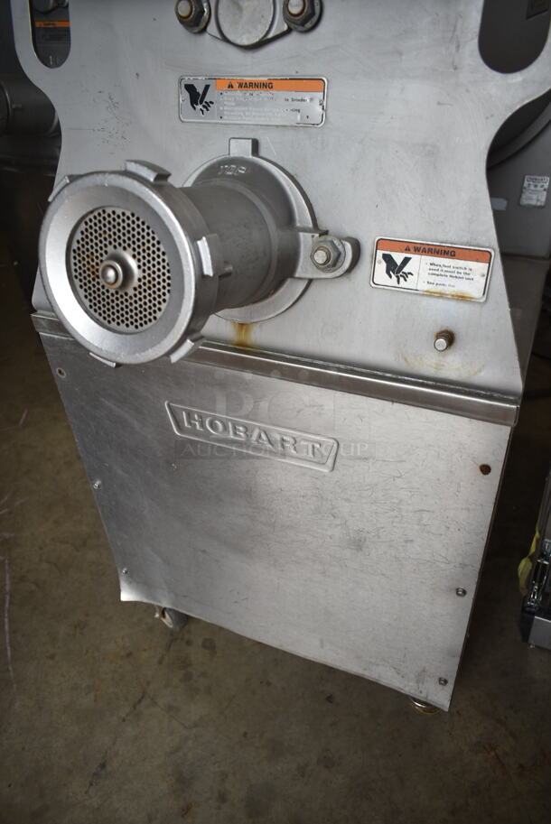 2017 Hobart MG2032 Metal Commercial Floor Style Electric Powered Meat Mixer Grinder w/ Foot Pedal on Commercial Casters. 208 Volts, 3 Phase. Tested and Working! - Image 4 of 9