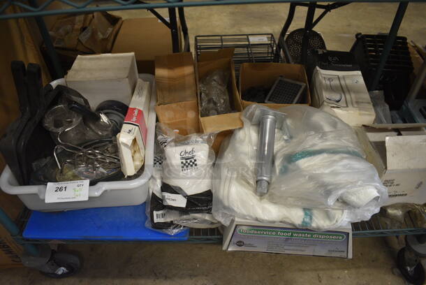 ALL ONE MONEY! Lot of Various BRAND NEW! Items Including Legs, Chef Hats, Vegetable Cutters and Casters.