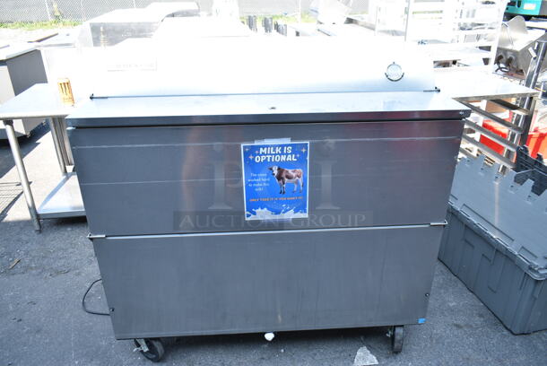 Beverage Air SMF49Y-1-S Stainless Steel Commercial Milk Cooler on Commercial Casters. 115 Volts, 1 Phase. Tested and Powers On But Does Not Get Cold
 - Image 1 of 7